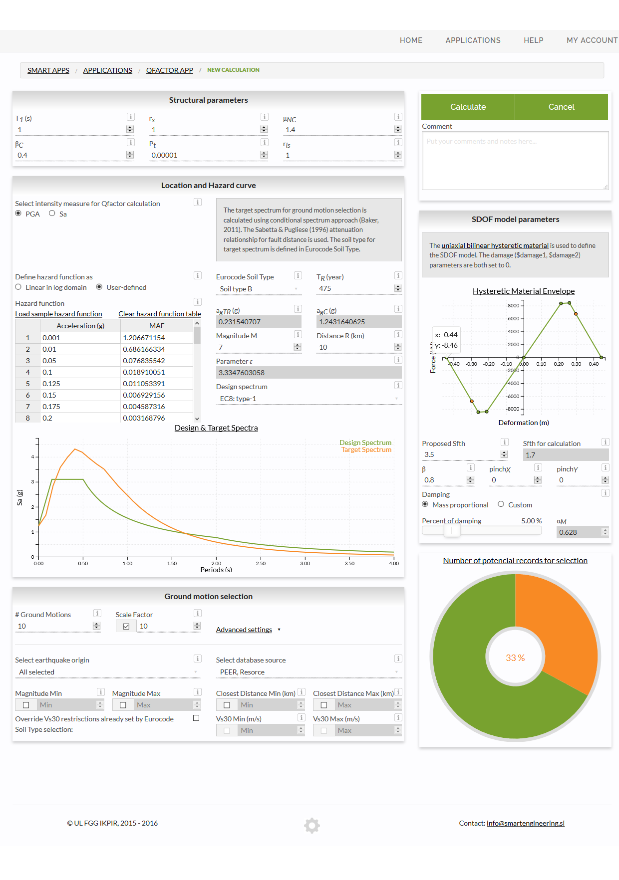 Qfactor app input page