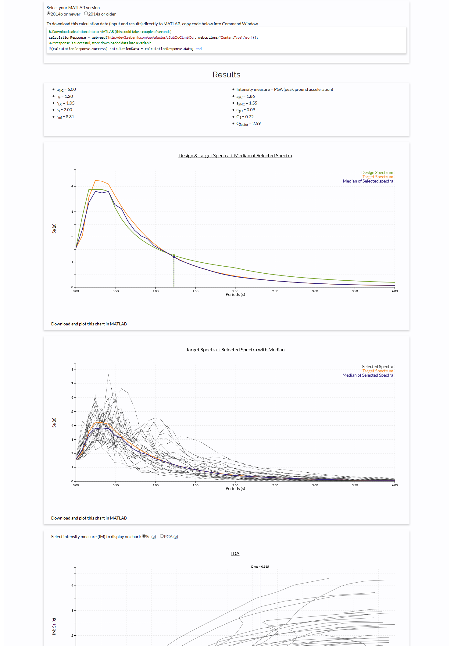 Qfactor app results page